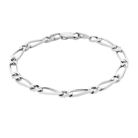Bracelet Maille Figaro 5MM X 21CM Argent Massif 925/1000 Bijoux Homme  NEUF