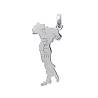 Pendentif Carte Italie En Argent Massif 925/1000