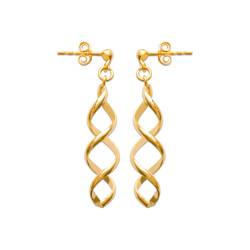 Boucles D'oreilles Torsadées Spirales En Plaqué Or 18 Carats Bijoux Femme