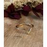 Bague Symbole Triangle Forme V En Plaqué Or 18 Carats 750/1000 Tailles 50 à 60