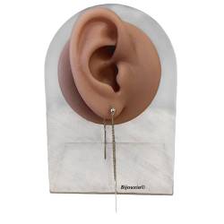 Boucles D'oreilles Chaînettes Pendantes ZIRCONIUM Argent Massif 925 Rhodié