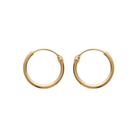 Petites Créoles 1,4CM Plaqué or 18 Carats 750/1000 MIXTE