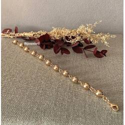 Bracelet Boules 8MM Plaqué Or 18 CARATS 750/1000