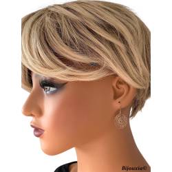 Boucles D'oreilles Pendantes Ajourées Plaqué or 18 Carats