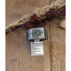 Bague Chevalière Taille 62 Homme Symbole Boussole En Argent Vieilli