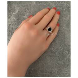 Chevalière TAILLE 54 En Argent Massif 925/000 Et Cabochon Onyx Ovale