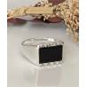 Bague Chevalière Taille 66 Argent Massif 925/1000 et Onyx Poinçonné