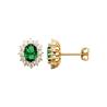 Boucles D'oreilles Marquise Émeraude Zirconium Plaqué Or 18 CARATS 750/1000