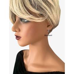Boucles D'oreilles pendantes CZ Saphir Zirconium Argent 925/1000 Bijoux Femme