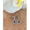 Boucles D'oreilles pendantes CZ Saphir Zirconium Argent 925/1000 Bijoux Femme