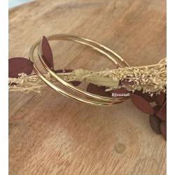 Bracelet Enfant Jonc Rigide Diamètre 5,4cm Plaqué Or 18 Carats