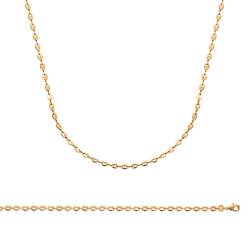 Chaîne Maille Grain De Café 50CM x 3,70MM Plaqué or 18 CARATS