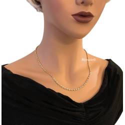 Chaîne Maille Grain De Café 50CM x 3,70MM Plaqué or 18 CARATS