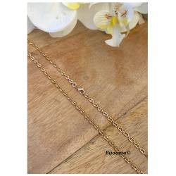 Chaîne Grain de Café Fine Plaqué or 18 CARATS Longueurs au choix