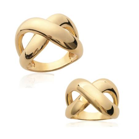 Bague Croisée Ruban En Plaqué or 18 CARATS 750 Millièmes Tailles 50 à 58