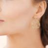 Boucles d'oreilles pendantes motifs ajourés en plaqué or 18 Carats 750/000