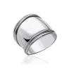 Bague Large Motifs Striés Argent Massif Vieilli 925/1000 Bijoux Mixte