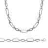 Bracelet 20CM Larges Maillons Forçat Alternés En Argent Massif 925/1000 Rhodié