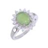 Bague Marquise Pierre Naturelle Jade Argent 925 Rhodié Tailles Choix