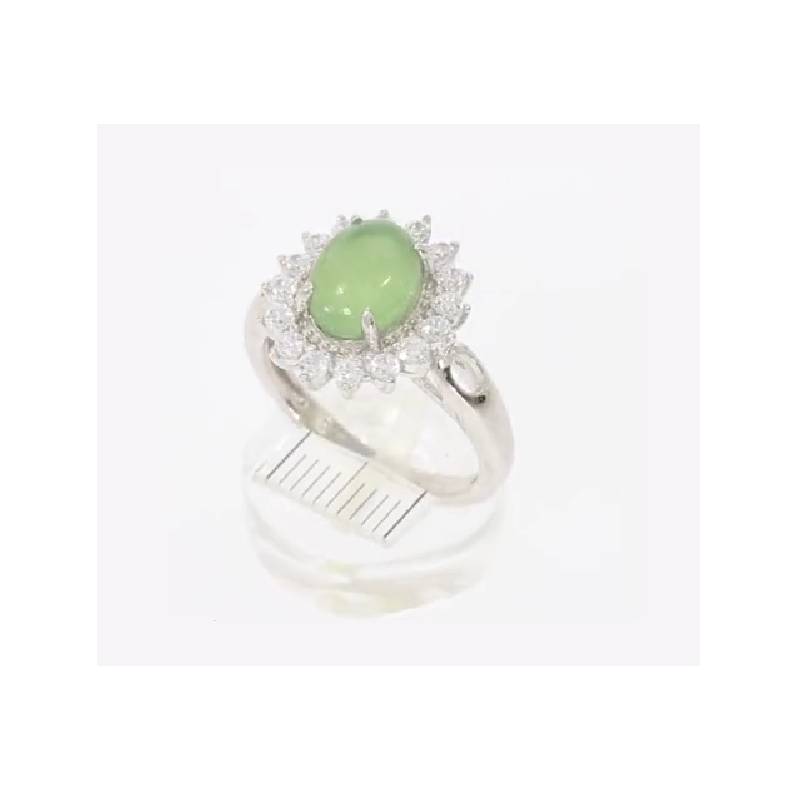 Bague Marquise Pierre Naturelle Jade Argent 925 Rhodié Tailles Choix
