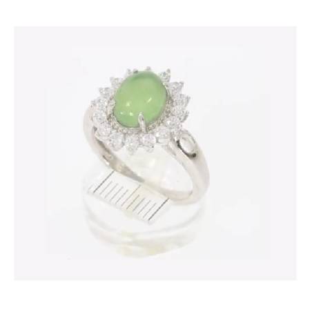 Bague Marquise Pierre Naturelle Jade Argent 925 Rhodié Tailles Choix