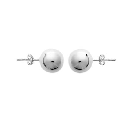 Boucles D'oreilles Boules 10MM Argent Massif 925/1000 Rhodié