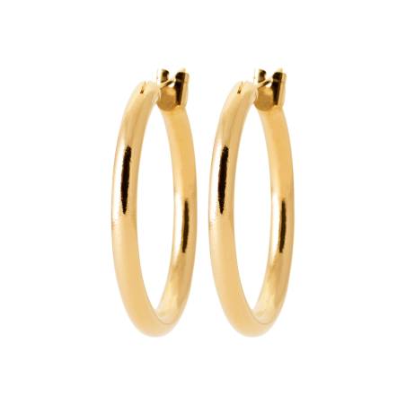 Créoles Tubes 3mm X Diamètre 3cm En Plaqué Or 18 Carats 750/000