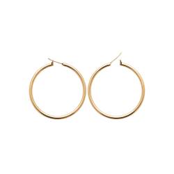 Créoles Tubes 3mm X Diamètre 5cm En Plaqué Or 18 Carats 750/000