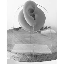 Boucles D'oreilles Chaîne Traversante 7CM En Argent 925/000 Rhodié