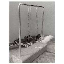 Boucles D'oreilles Chaîne Traversante 7CM En Argent 925/000 Rhodié