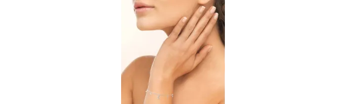 Bracelet Charms Croissant de Lune & Étoile Oz En Argent Massif Rhodié 925/000