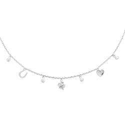 Bracelet Symboles Chances Charms Trèfle Cœur Oz En Argent Massif Rhodié 925/000