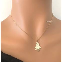 Collier Petit Ourson Plaqué Or 18 Carats 750/1000 Bijoux Enfant