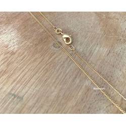 Chaîne fine maille gourmette 40cm X 1mm Plaqué Or 18 carats 750/1000