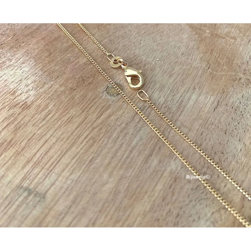 Chaîne Maille Gourmette Plaqué Or 18 Carats - 40 Cm, 2 Mm, Marque Bijouxia, Neuve