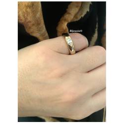 Bague Jonc Solitaire Bombée Oxyde de Zirconium Plaqué Or 18 Carats T50 à T60 Mixte
