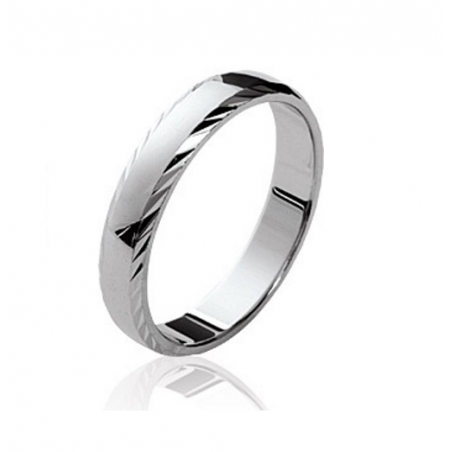 Bague Alliance Argent Massif 925/1000 Rhodié 50-52-54-56-58-60-62-64-66-68