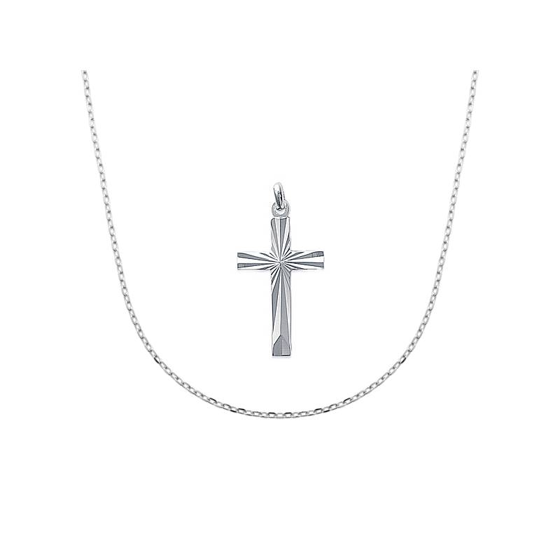 Collier Chaîne au Choix + Pendentif CROIX Argent 925/1000 Longueur 45cm ou 50cm