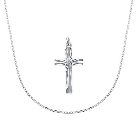 Collier Chaîne au Choix + Pendentif CROIX Argent 925/1000 Longueur 45cm ou 50cm