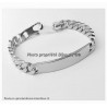 Bracelet HOMME Gravure Identité Gourmette 22 CM X 1CM  Argent Massif 925/1000