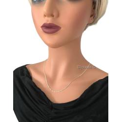 Chaîne Longue 80cm X 1.45mm Maille Forçat diamantée En Argent 925/000