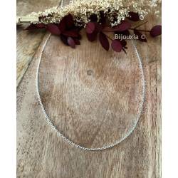 Chaîne De Cou 70cm X 1.45mm Maille Forçat diamantée Argent Massif 925/000