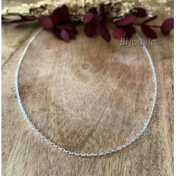 Chaîne De Cou 70cm X 1.45mm Maille Forçat diamantée Argent Massif 925/000