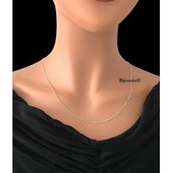 Chaîne De Cou 55cm X 1.45mm Maille Forçat diamantée Argent Massif 925/000