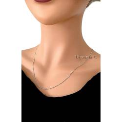 Chaîne Maille Forçat 50cm x 1.60mm En Argent Massif 925/000