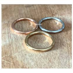 Bague Triples Assemblage Plaqué or Jaune Rose 18 CARATS et Argent 925/1000