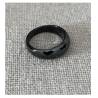 Bague Taille 54 Alliance Bombée Facettée En Céramique Noire