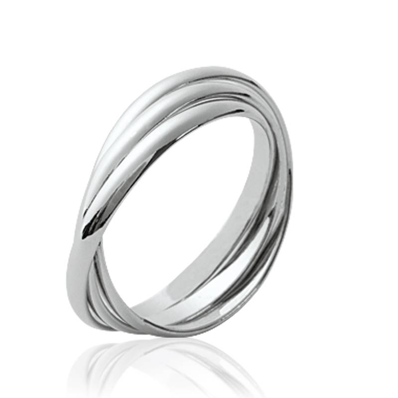 Bague 3 Anneaux Argent Massif 925 Tailles 50-52-54-56-58-60-62