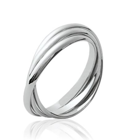 Bague 3 Anneaux Argent Massif 925 Tailles 50-52-54-56-58-60-62