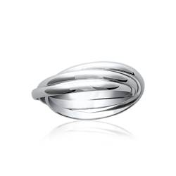 Bague 3 Anneaux Argent Massif 925/1000 Rhodié Tailles 48 à 64